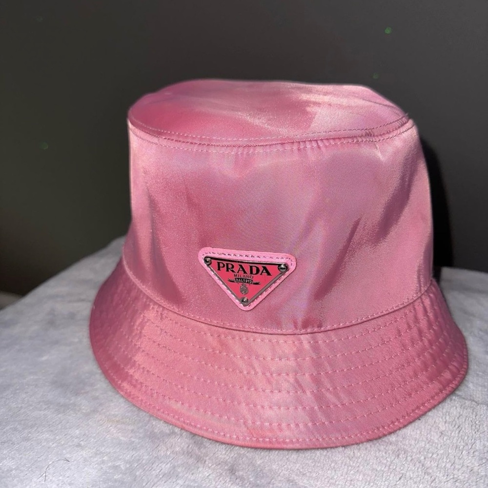 Pink Prada bucket hat